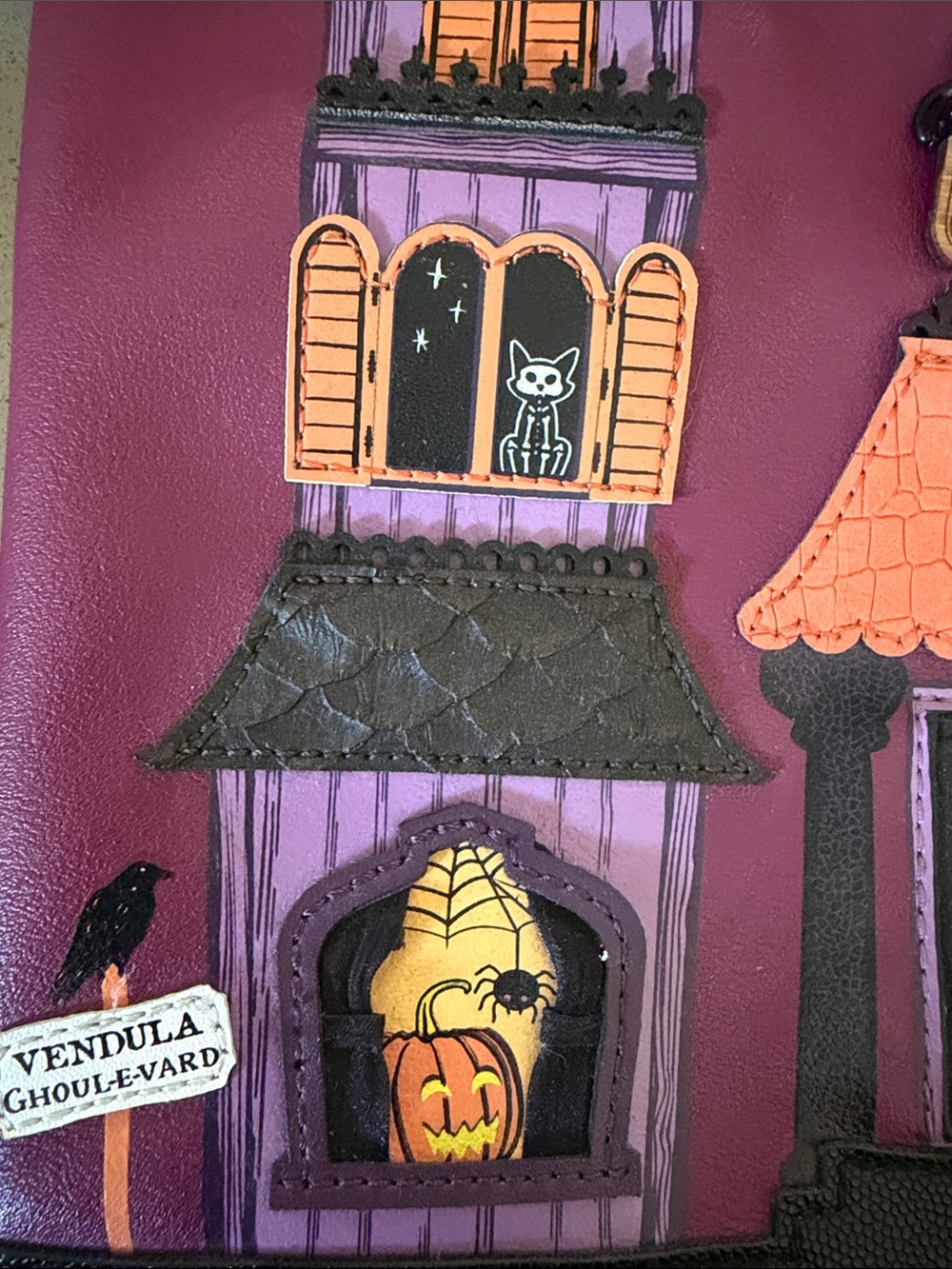 Vendula Purple (Maroon) Haunted House Crossbody Bag - Picture 15 of 15